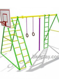 อุปกรณ์ปีนป่ายแป้นบาส เครื่องเล่นสนาม กลางแจ้ง เหล็ก ,บาร์โหน ตั้งพื้น ,ปีนป่าย, ของเล่น สั่งผลิต 10-20 วัน ขนาด 150x350x220 ซม.