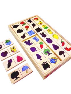 โดมิโนภาพกับเงา ,ของเล่นไม้, ของเล่นเสริมพัฒนาการ, ของเล่นเด็ก, สื่อการสอน