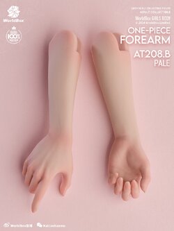 [พร้อมส่ง] Worldbox 1/6 : Accessories--- integrated arm (ท่อนแขน)- AT208B : white skin (Pale)