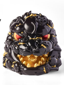 [สั่งจอง]OFFART X Horiren Red Flame Hundred Cats : Mini Fortune Head Statue - Black Gold Bust