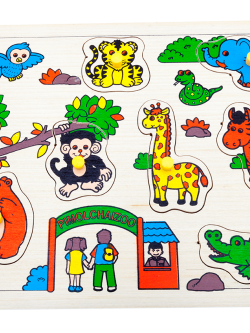 ภาพตัดต่อ สวนสัตว์ กระดานหมุดสวนสัตว์ , ของเล่นไม้, ของเล่นเสริมพัฒนาการ, ของเล่นเด็กอนุบาล, สื่อการสอนเด็กอนุบาล