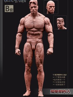 [พร้อมส่ง]"Model Hall 7"" : Devil Muscle Man - T01B (หัวครึ่งคนเหล็ก)"