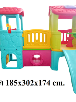 บ้านเด็กวินเทจ สีพาสเทล, สไลเดอร์พร้อมปีนป่าย บ้านสไลเดอร์ของเล่น บ้านน้อยสองชั้น กระดานลื่นพลาสติก,บ้านมีสไลเดอร์ , เครื่องเล่นสนาม พร้อมส่ง