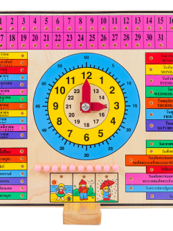 ปฏิทินนาฬิกาตั้งโต๊ะ ,ของเล่นเสริมพัฒนาการ, ของเล่นเด็กอนุบาล, สื่อการสอนเด็กอนุบาล