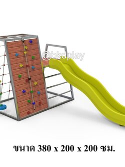 เครื่องเล่นสนามไม้+โครงสแตนเลส เกรด304ไต่หน้าผา ปีนตาข่าย สไลเดอร์ ชิงช้า รุ่น BKDPLAY-J-10 ไม้เนื้อแข็ง ผลิตในไทย ใช้สแตนเลสไม่เป็นสนิม เครื่องเล่นสนามกลางแจ้ง เครื่องเล่นสนามไม้ ปีนป่าย กายภาพบำบัด