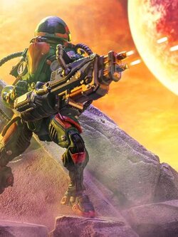 [พร้อมส่ง] "Fourhorsemen : - Cosmic Legions T.U.5.C.C. Heavy Gunner/ Mythic Legion Skeleton Legion Builder" คู่ 2 ตั