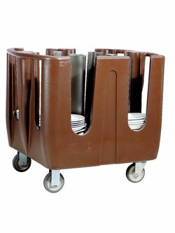 รถเข็นจานแบบปรับระยะได้แบบ 4 ช่อง พร้อมถุงไวนิลกันฝุ่น