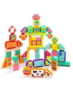 บล็อกไม้ขนแปรงมหัศจรรย์ 80 ชิ้น , ของเล่นเสริมพัฒนาการ, ของเล่นเด็กอนุบาล, สื่อการสอน