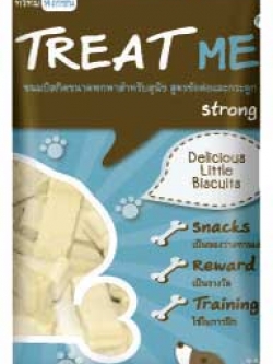 ขนมฝึกสุนัข Treat Me สูตร Strong กลิ่นถั่วและนม ถุงสีฟ้า By Pet2Go 1 ซอง