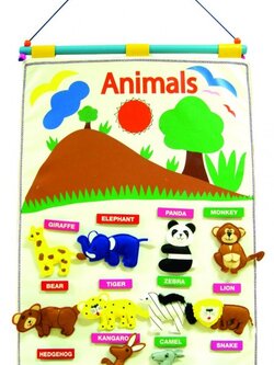 แผงการเรียนรู้สัตว์บกในป่าเขา 25 ชิ้น , ของเล่นเสริมพัฒนาการ, ของเล่น , สื่อการสอน