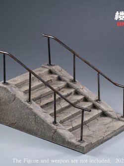 [สั่งจอง]TWTOYS TW2034 1/12 Cement staircase scene floor with background board