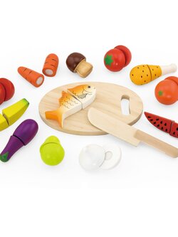 ชุดจำลองเตรียมอาหาร ผัก และผลไม้, ของเล่นไม้, ของเล่นเสริมพัฒนาการ, ของเล่นเด็กอนุบาล, สื่อการสอนเด็กอนุบาล วัสดุและสี ปลอดภัยต่อเด็ก มีมาตรฐาน มอก. ตามที่ สพฐ. กำหนด