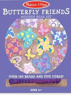 ชุดร้อยลูกปัดผีเสื้อ ส่งเสริมความคิดริเริ่มสร้างสรรค์ ทักษะการประดิษฐ์ Wooden Bead Set - Butterfly Friends Melissa&Doug, ของเล่นเสริมพัฒนาการ, ของเล่น