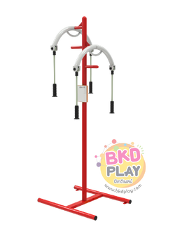 เครื่องออกกำลังกายกลางแจ้งผู้ใหญ่,บริหารแขน-หัวไหล่ (แบบดึงสลับ 2 ด้าน),ลานกีฬาอเนกประสงค์ สวนสาธารณะ ,เทศบาล,หมู่บ้าน,ผลิตในไทย, สั่งทำตามสีที่ต้องการได้ ขนาด 60x60x200 ซม.