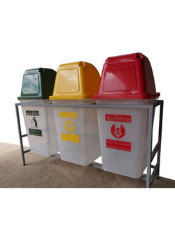 ที่วางถังขยะ 60 ลิตร 2 ช่อง ไม่มีป้ายแผงหลัง