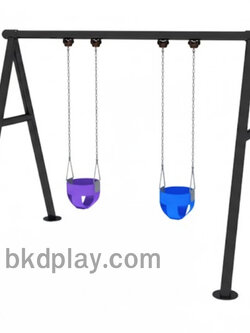 ชิงช้า 2 ที่นั่ง/สำหรับเด็กเล็ก ปรับใหม่ตามมาตรฐาน มอก,เครื่องเล่นสนาม กลางแจ้ง เหล็ก,ชิงช้า,OutdoorPlayground, ราคาโรงงาน สินค้าสั่งทำ 10-20 วัน ขนาด:150x350x190 ซม.