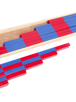 แท่งไม้จำนวน (บันไดยาว แดง-น้ำเงิน), ของเล่นไม้, ของเล่นเสริมพัฒนาการ, ของเล่นเด็กอนุบาล, สื่อการสอนเด็กอนุบาล,มอนเตสซอรี่ ,montessori, สื่อการสอนประถม