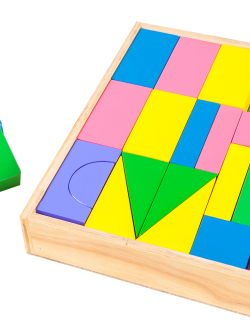 กระบะ,บล็อก,ทำสี 45 ชิ้น , ของเล่นบล๊อกไม้ ,บล็อคไม้, blockไม้ ของเล่นไม้, ของเล่นเสริมพัฒนาการ, ของเล่นเด็กอนุบาล, สื่อการสอนเด็กอนุบาล