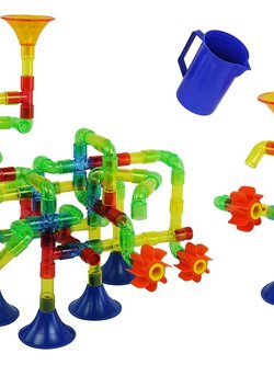 ชุดท่อโค้งส่งน้ำพลาสติกใสหรรษา 72 ชิ้น , ของเล่นเสริมพัฒนาการ, ของเล่นเด็ก, สื่อการสอน , ของเล่นหาดทราย ,ท่อน้ำ