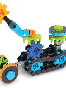 ชุดตัวต่อหุ่นยนต์เกียร์เคลื่อนที่ ตัวต่อ 110 ชิ้น ชุดตัวต่อรถ, ชุดตัวต่อวิทยาศาสตร์, ตัวต่อฟันเฟืองหมุนได้, สื่อการสอนประถม พร้อมส่ง