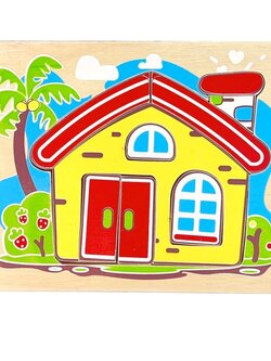 ภาพตัด บ้านใหญ่ (9 ชิ้น) , ของเล่นไม้, ของเล่นเสริมพัฒนาการ, ของเล่นเด็กอนุบาล