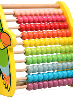 ลูกคิดสีรุ้งกรอบนก ,ของเล่นไม้, ของเล่นเสริมพัฒนาการ, ของเล่นเด็ก, สื่อการสอน