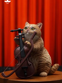 [สั่งจอง] JXK : String-Playing Cat Figurine