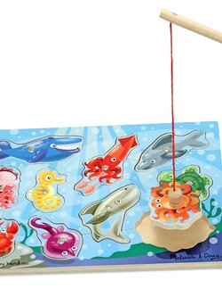 ชุดพัซเซิลไม้ ตกปลา แม่เหล็ก รุ่นลายรถลาก ฝึกทักษะการบังคับมือและสมอง Fishing Magnetic Puzzle Game Melissa&Doug, ของเล่นเสริมพัฒนาการ, ของเล่น