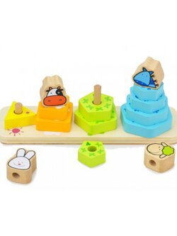 ใส่หลักแยกรูปทรงหน้าสัตว์,ของเล่น,ของเล่นไม้,ใส่หลัก,รูปทรง,ของเล่นเสริมทักษะการเรียนรู้, ของเล่นเสริมพัฒนาการเด็กอนุบาล, สื่อการสอนปฐมวัย, พร้อมส่ง