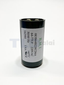 คาปาซิเตอร์สตาร์ท 64-77uf 220v ใช้กับ ปั๊มน้ำบาดาล, ปั๊มซัมเมอร์ส(ซัมเมิส), Franklin , คาปาซิเตอร์, START CAPACITOR ยี่ห้อ BMI