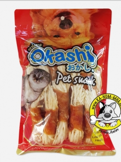 Okashi ปลาเส้นทาโร่พันไก่อบแห้ง แพค..18 ชิ้น