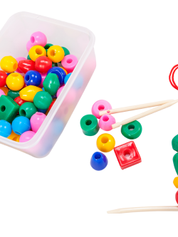 ลูกปัด รูปทรงใหญ่ อนุบาล 70 เม็ด (6 ทรง), ของเล่นเสริมพัฒนาการ, ของเล่น, สื่อการสอนเด็ก