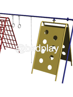 บาร์ปีนป่าย+แป้นบาส เครื่องเล่นสนาม กลางแจ้ง เหล็ก, สนามเด็กเล่น ,OutdoorPlayground, เครื่องเล่น สพฐ. โรงเรียน ศูนย์เด็กเล็ก