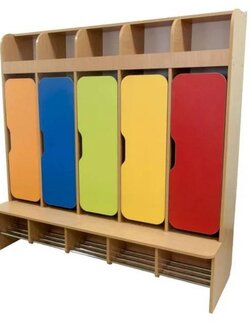 ตู้เก็บของประจำตัวเด็ก 5 ล็อก, ตู้ไม้,ตู้จัดระเบียบ, เฟอร์นิเจอร์เด็ก ,สินค้าพร้อมส่ง