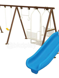 ชิงช้า+ห่วงโหน+สไลเดอร์ เครื่อเล่นสนามเหล็ก เครื่องเล่นสนามกลางแจ้ง ของเล่นสั่งผลิต 10-20 วัน