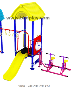 ชุดหอสไลด์80 +ม้าโยกบัดดี้+ห่วงโหน เครื่องเล่นสนามกลางแจ้งเหล็ก ของเล่น สั่งผลิต 10-20 วัน
