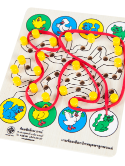 เกมร้อยเชือกปักหมุด พาลูกพบแม่ , ของเล่นเสริมพัฒนาการ, ของเล่นเด็กอนุบาล, สื่อการสอนเด็กอนุบาล