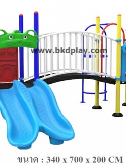 เครื่องเล่นสนามเหล็ก ชุดรวมสวนสนุก AC-14 เครื่องเล่นสนาม กลางแจ้ง เหล็ก, สไลเดอร์ ของเล่น สนามเด็กเล่น สั่งผลิต 10-20 วัน ขนาด 340x700x200 ซม.