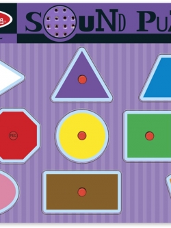 พัซเซิลมีเสียง รุ่นรูปร่าง ส่งเสริมการเรียนรู้ทางสายตาและหูให้สอดคล้องกัน Sound Puzzles Shapes Melissa&Doug,ของเล่นเสริมพัฒนาการ,ของเล่น