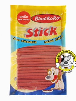 Brockoro สติ๊ก ไก่เส้นนิ่ม รสเนื้อ แพค 500 กรัม