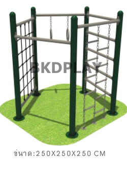 เครื่องออกกำลังกายกลางแจ้ง ชุดบาร์โหนปีนป่ายหกเหลี่ยม บาร์โหน ปีนป่ายหกเหลี่ยมลานกีฬา อเนกประสงค์ สนามกีฬา สั่งทำ 10-20 วัน