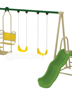 ชิงช้าผสมพร้อมสไลเดอร์ เครื่อเล่นสนามเหล็ก เครื่องเล่นสนามกลางแจ้ง ของเล่นสั่งผลิต 10-20 วัน ขนาด 150 x 460 x 200 ซม.