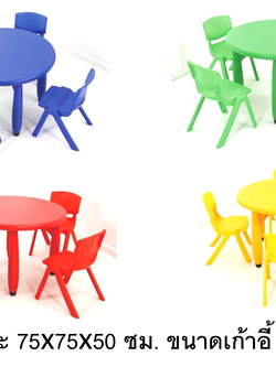 ชุดโต๊ะกลมขาพลาสติก พร้อมเก้าอี้ 4 ตัว โต๊ะนักเรียน,โต๊ะเขียนหนังสือเด็ก,โต๊ะกิจกรรม โต๊ะวงกลม, โต๊ะพลาสติก พร้อมส่ง สำหรับเด็ก อนุบาล โรงเรียน เนอสเซอรี่ ศูนย์พัฒนาเด็กเล็ก