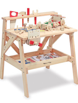 ชุดแท่นประดิษฐ์ รุ่นก่อสร้าง รุ่นใหญ่สมจริง ส่งเสริมการเรียนรู้ เสริมสร้างพัฒนาการ Wooden Project Workbench Melissa&Doug, ของเล่นเสริมพัฒนาการ, ของเล่น