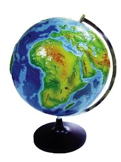 ลูกโลกมาตรฐานแสดงลักษณะต่างๆ ทางกายภาพ แบบนูน , โมเดล , ของเล่นเสริมพัฒนาการ, ของเล่นเด็กอนุบาล, สื่อการสอนเด็กอนุบาล , ลูกโลกจำลอง