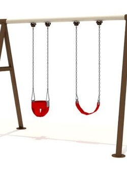 ชุดชิงช้า 2ที่นั่ง ชิงช้าเหล็กโซ่แกว่ง เครื่องเล่นสนามกลางแจ้ง เครื่องเล่นสนามเหล็ก Outdoor Playground, ราคาโรงงาน สินค้าสั่งทำ 10-20 วัน