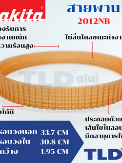 สายพาน เครื่องไสไม้, รีดไม้ Makita มากีต้า รุ่น 2012NB (เส้นรอบวง นอก 35.2cm. ใน 32.4cm. หน้ากว้าง 1.95cm.)