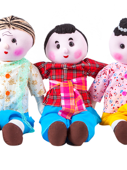 ตุ๊กตาผ้า ปู่ ย่า พ่อ แม่ ลูก ขนาด 17'' ตัวละ ของเล่นเสริมทักษะ,ของเล่นเด็ก, สื่อการสอนอนุบาล