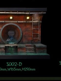 [พร้อมส่ง] mOjingToys 1/12 Module series American comic sewer DIORAMA BASE - S002D (เซตรวม A B C) ( และแถมหัวก๊อกดับเพลิง)