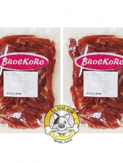 สันในไก่แท้อบนิ่ม สไลด์เส้น BrocKoro 400g.x2แพค